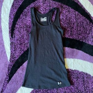 XS-Under Armour Heat Gear Fitted Black Tank Top